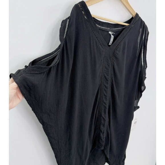 NWT Raisins Samba Ladder-Trim Split-Sleeve Caftan Cover-Up Size L Boho - Picture 2 of 11